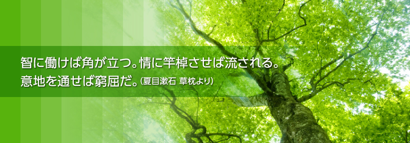 智に働けば角が立つ。情に竿棹させば流される。意地を通せば窮屈だ。（夏目漱石 草枕より）